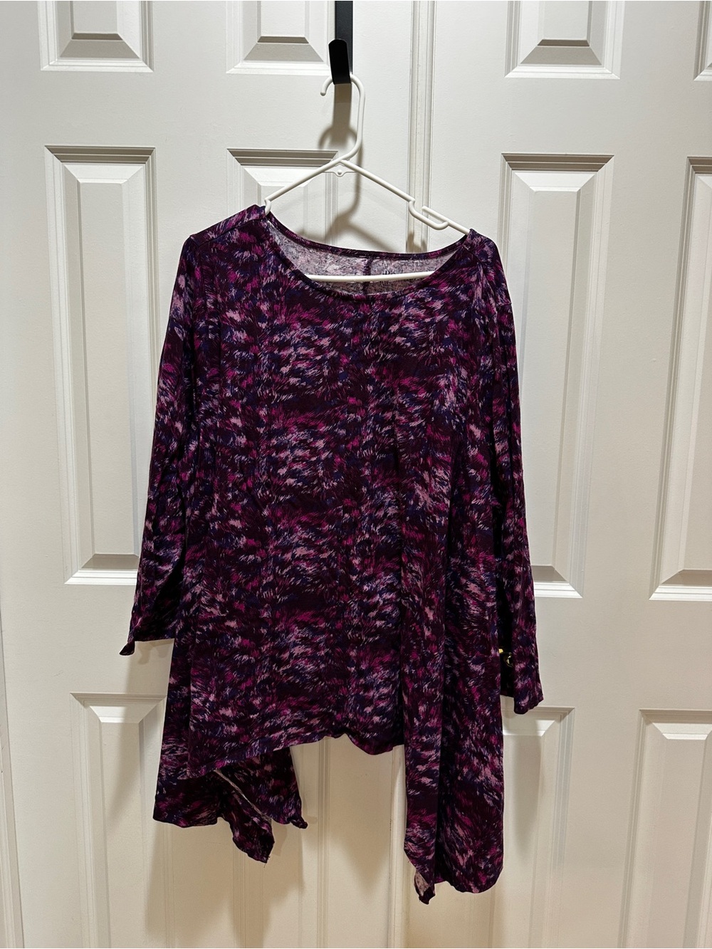 Roaman's Purple & Magenta Patterned Long-Sleeve Tunic